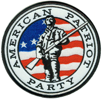 American Patriot Party Embroidered Arm Patch, American Party Products 